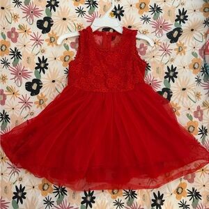 Red Lace Sleeveless Dress